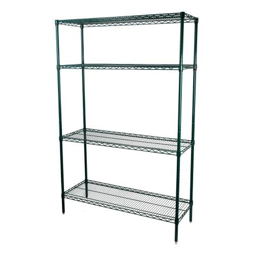 Living Room Restaurant Garage 18 inches x 48 inches NSF Green Epoxy 5 Shelf Kit with 74 inches Posts Office Shelves for Home Storage Rack Kitchen Durable Organizer 